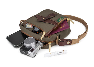 Billingham Pola Stowaway - Sage Fibrenyte/ Chocolate Leather