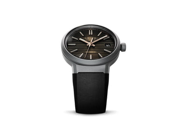 Leica ZM 11 Titanium Coffee Black on rubber strap, front view