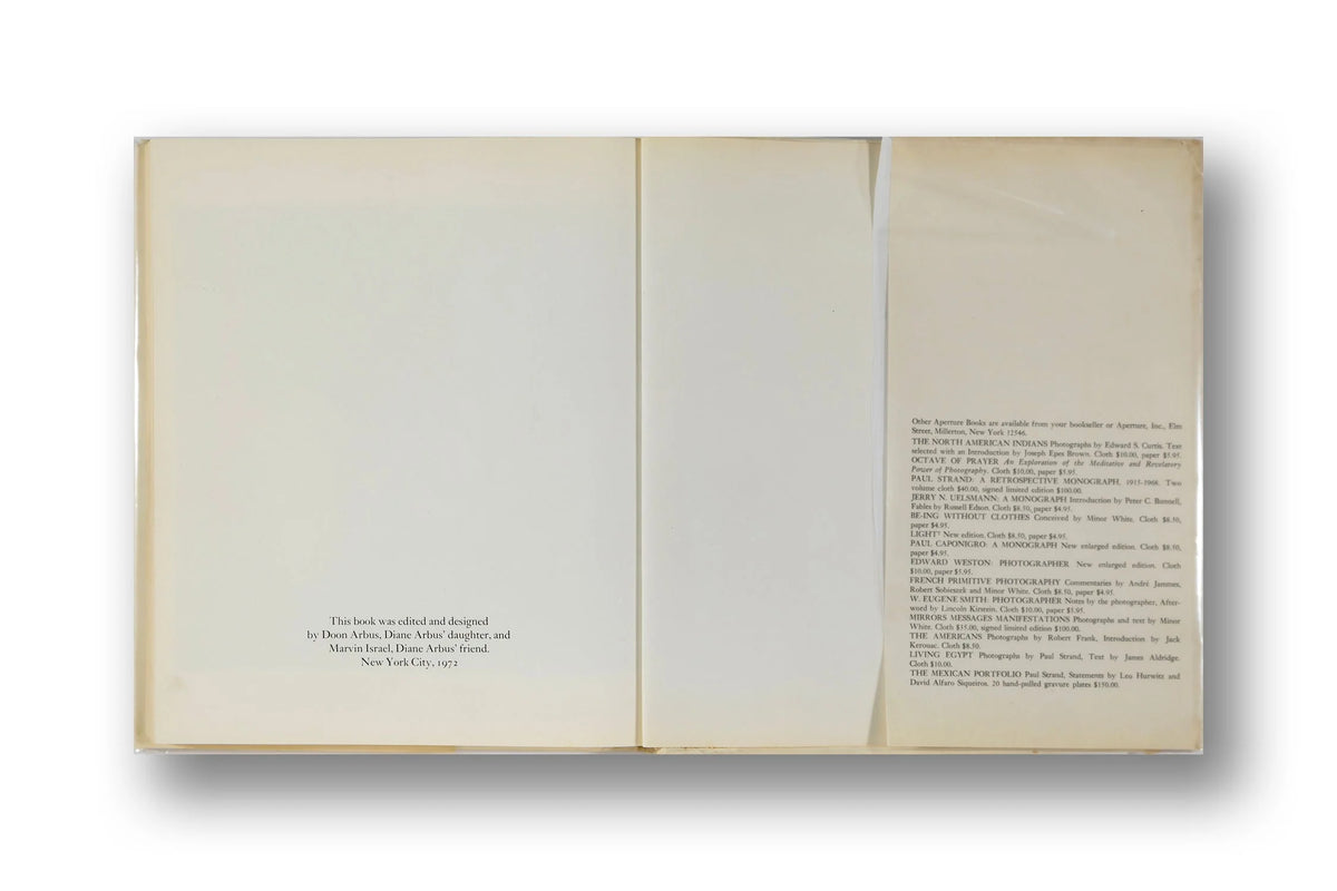 Diane Arbus 1972, First Edition (8+)