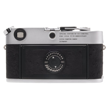 Leica M6 LHSA rear showing LHSA 25th anniversary special edition engraving and ISO dial