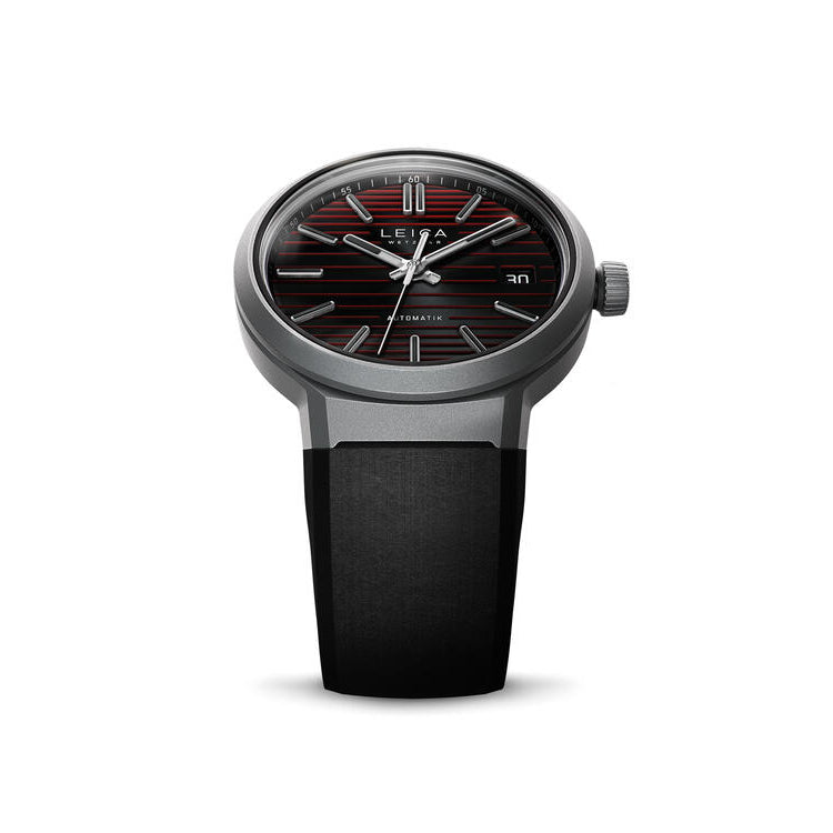 Leica ZM 11 Titanium Launch Edition on rubber, front view