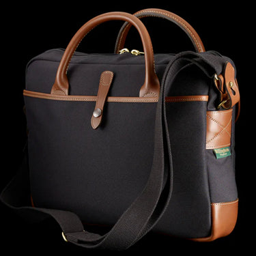 Billingham Thomas Briefcase / Laptop Bag - Black Fibrenyte / Tan Leather