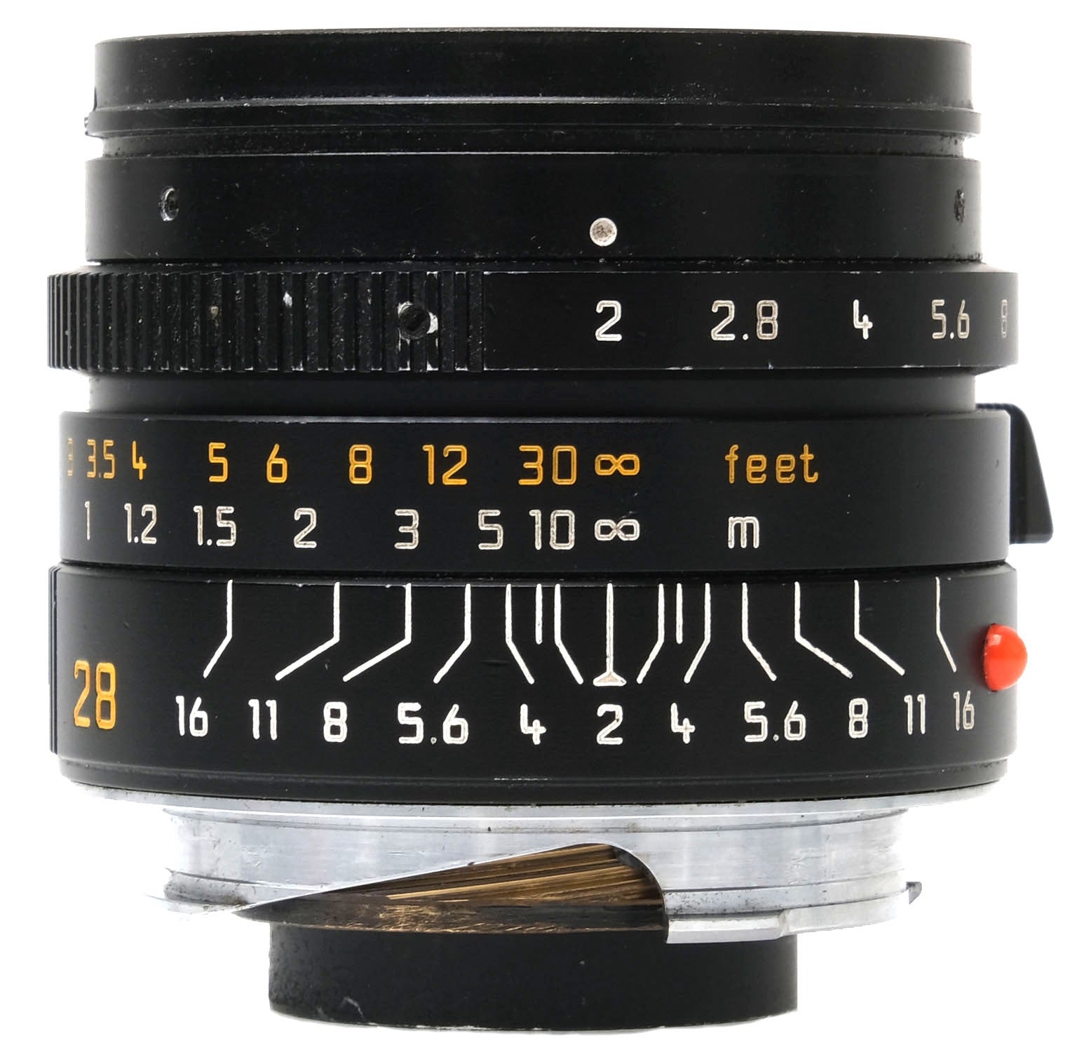 Leica 28mm f2 Summicron Asph, Black, Hood, Case 3981459