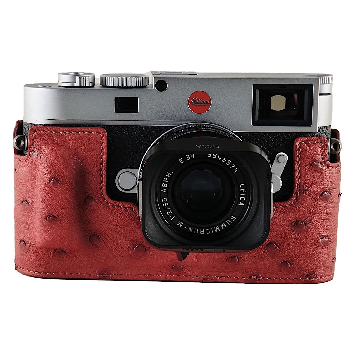 Oberwerth Red Ostrich TagCase for Leica M11