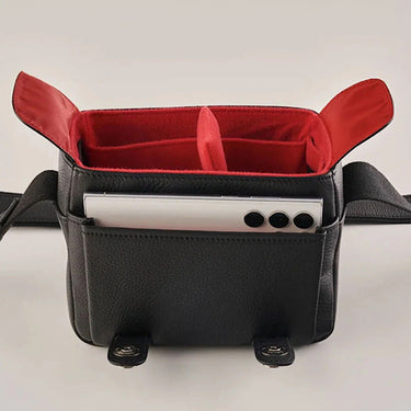 Oberwerth Q Bag, Casual - Black with Red Stitching (Red Interior)